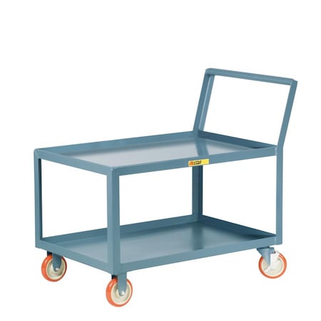 Little Giant Utility Cart, Steel, 1200 lb Load Capacity, 2 Shelves, 54" L, 30" W LKL30485PYBK