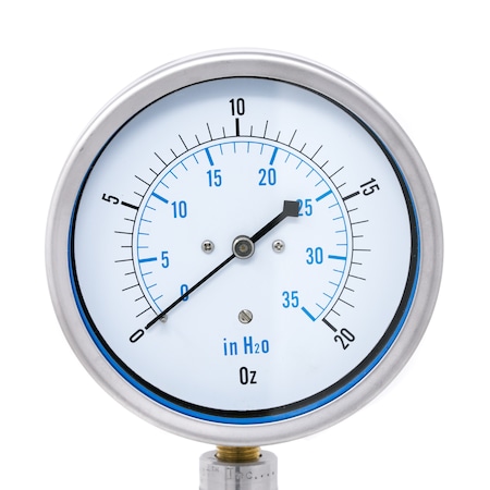 Pic Gauges 4 in Dial, 1/4 in NPT Lower Location, Stainless Steel Case Material LP1-SB-404-20X35