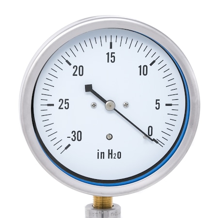 Pic Gauges 4 in Dial, 1/4 in NPT Lower Location, Stainless Steel Case Material LP1-SB-404-30V