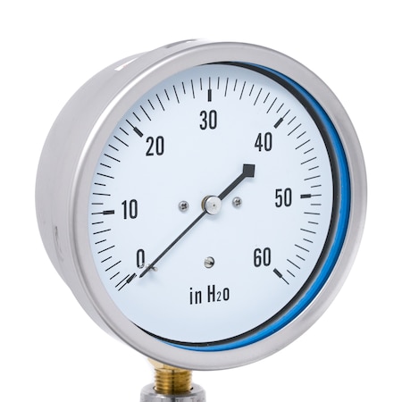 Pic Gauges 4 in Dial, 1/4 in NPT Lower Location, Stainless Steel Case Material LP1-SB-404-60