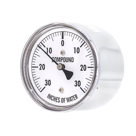 Pic Gauges 2 1/2 in Dial, 1/4 in NPT Center Back Location, Chrome Plated Steel Case Material LP2-254-30/0/30