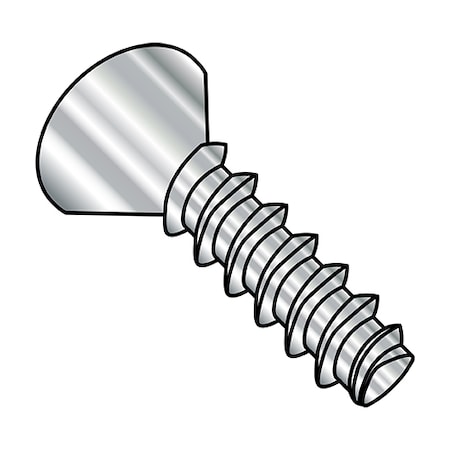 Zoro Select Thread Cutting Screw, #10-14 x 1-1/4 in, Wax Stainless Steel Flat Head Phillips Drive, 2000 PK 1020LPF188