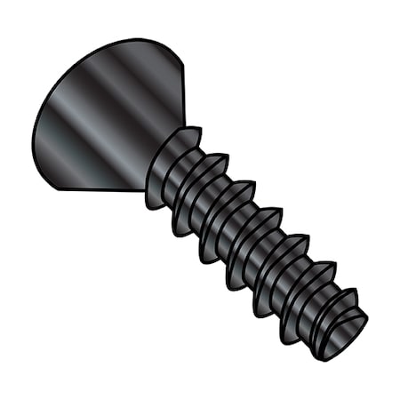Zoro Select Thread Cutting Screw, #8-16 x 1/2 in, Wax Steel Flat Head Phillips Drive, 10000 PK 0808LPFB