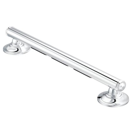 Moen Vertical or Horizontal Bars Elegance 24" Grab Bar with Grip Pad Brig, 24" L, Stainless Steel LR8724D1GCH