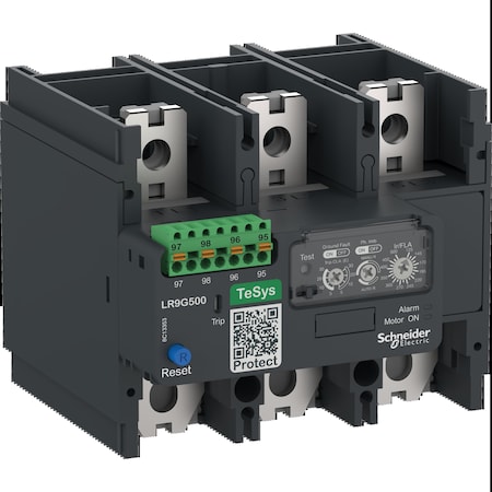 Schneider Electric Overload Relay, 1NC/1NO, 125 A Min current, 500 A Max current, 500V AC LR9G500
