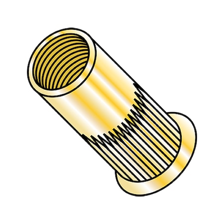 Zoro Select Rivet Nut, 1/4"-20 Thread Size, 0.445 in - 0.465 in Flange Dia., .690 in - .710 in L, Steel LS-14260S
