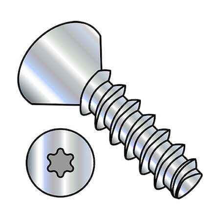 Zoro Select Thread Forming Screw, #8-16 x 5/8 in, Wax Steel Flat Head Torx Drive, 10000 PK 0810LTF