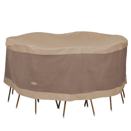 DUCK COVERS Elegant Swiss Coffee Patio Round Table Set Cover, 76" Dia x 29"H LTR07676
