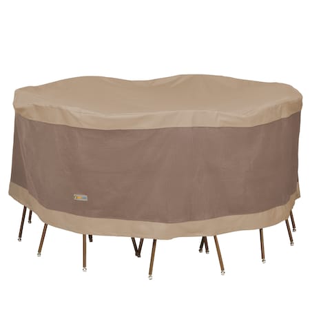 Duck Covers Elegant Tan Table And Chair Set Cover, 72" Dia x 29"H LTR7229