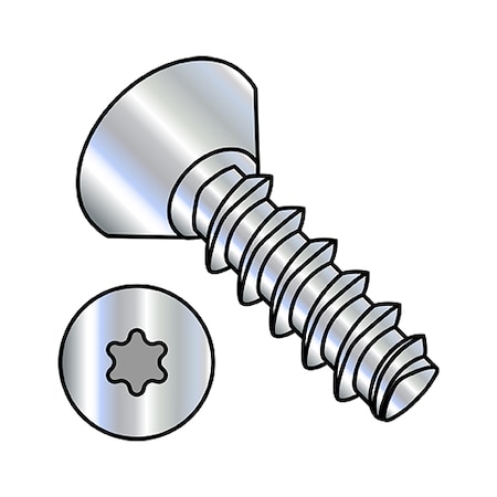 Zoro Select Thread Forming Screw, #8-16 x 3/8 in, Wax Steel Flat Head Torx Drive, 10000 PK 0806LTU