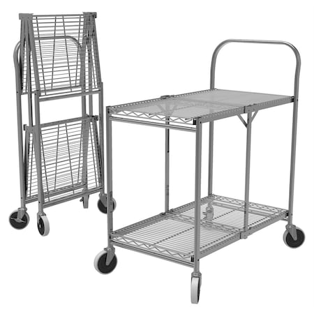 Luxor Two-Shelf Collapsible Wire Utility Cart LUXWSCC-2