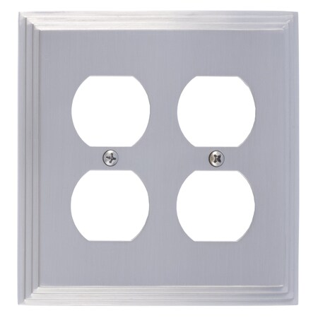 Brass Accents Classic Steps Double Outlet, Number of Gangs: 2 Satin Nickel Finish M02-S2560-619