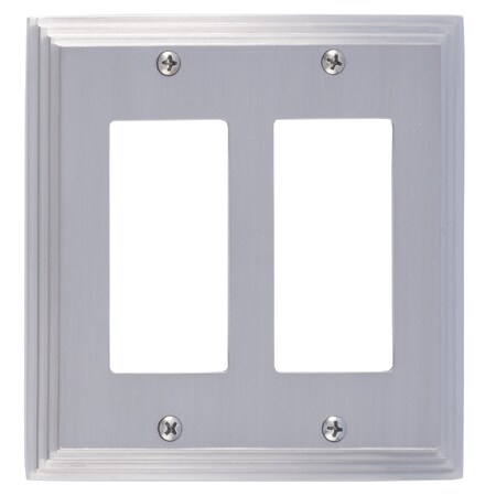 Brass Accents Classic Steps Double GFCI, Number of Gangs: 2 Satin Nickel Finish M02-S2570-619