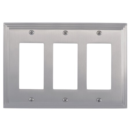 Brass Accents Classic Steps Triple GFCI, Number of Gangs: 3 Satin Nickel Finish M02-S2590-619