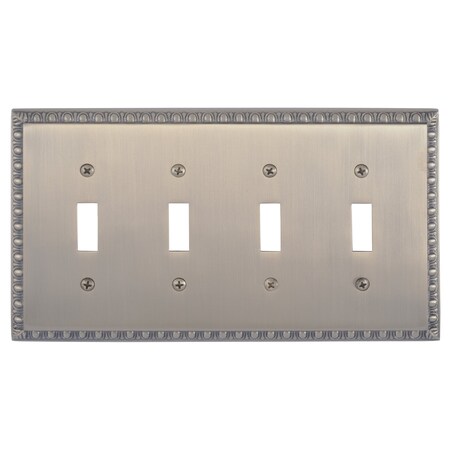 Brass Accents Egg and Dart Quad Switch, Number of Gangs: 4 Antique Brass Finish M05-S7591-609