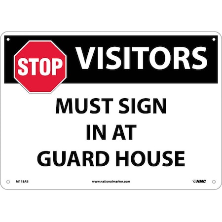 Nmc Stop Visitors Must Sign In At Guard House Sign, M118AB M118AB