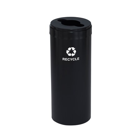 Glaro 12 gal Round Recycling Bin, Satin Black M-1232BK-BK-M5