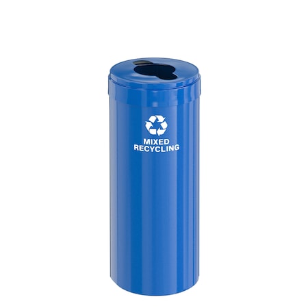 Glaro 12 gal Round Recycling Bin, Blue M-1232BL-BL-M3