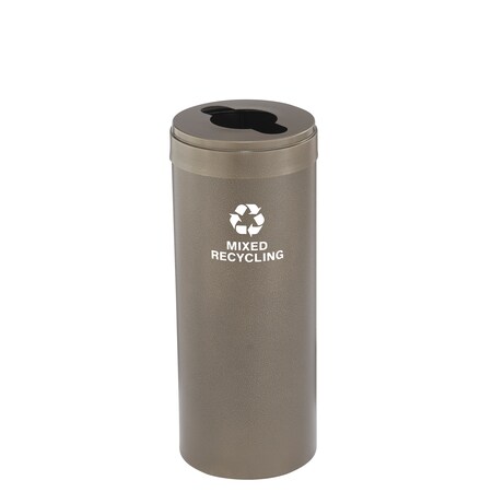 Glaro 12 gal Round Recycling Bin, Bronze Vein M-1232BV-BV-M3