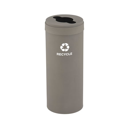 Glaro 12 gal Round Recycling Bin, Nickel M-1232NK-NK-M5