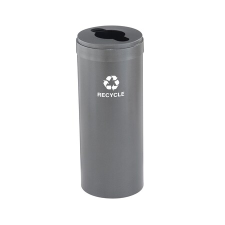 Glaro 12 gal Round Recycling Bin, Silver Vein M-1232SV-SV-M5