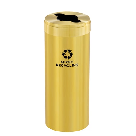 Glaro 15 gal Round Recycling Bin, Satin Brass M-1242BE-BE-M3