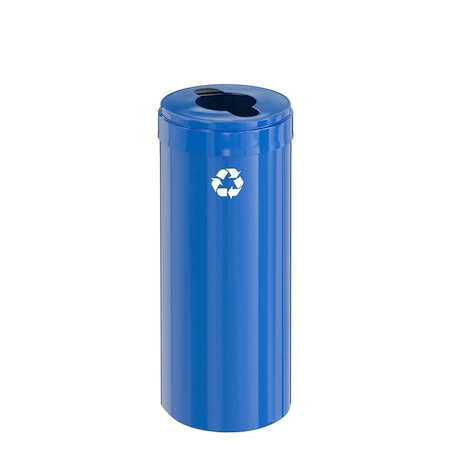 Glaro 15 gal Round Recycling Bin, Blue M-1242BL-BL-M1