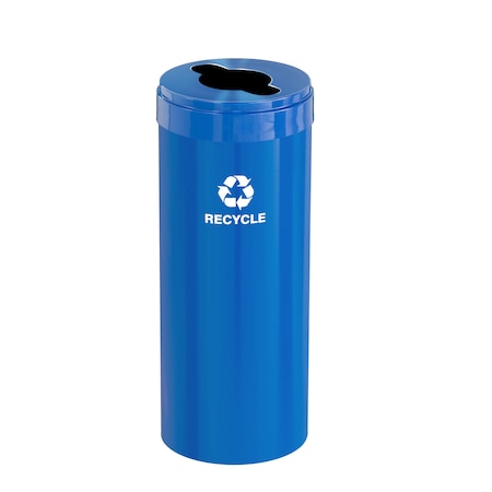 Glaro 15 gal Round Recycling Bin, Blue M-1242BL-BL-M5