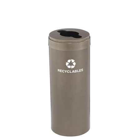 Glaro 15 gal Round Recycling Bin, Bronze Vein M-1242BV-BV-M2