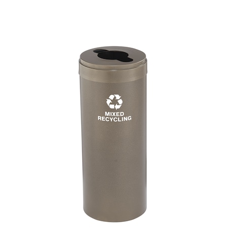Glaro 15 gal Round Recycling Bin, Bronze Vein M-1242BV-BV-M3