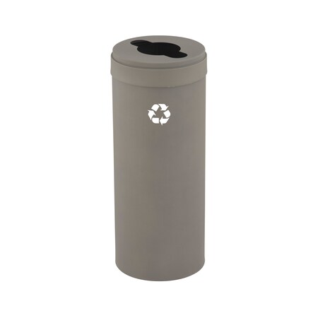 Glaro 15 gal Round Recycling Bin, Nickel M-1242NK-NK-M1