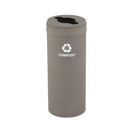 Glaro 15 gal Round Recycling Bin, Nickel M-1242NK-NK-M4