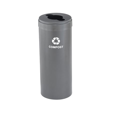 Glaro 15 gal Round Recycling Bin, Silver Vein M-1242SV-SV-M4