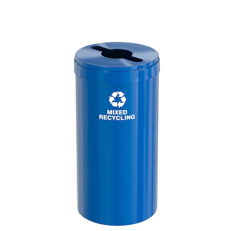 Glaro 16 gal Round Recycling Bin, Blue M-1532BL-BL-M3