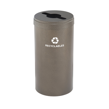 Glaro 16 gal Round Recycling Bin, Bronze Vein M-1532BV-BV-M2