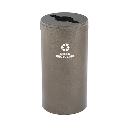 Glaro 16 gal Round Recycling Bin, Bronze Vein M-1532BV-BV-M3