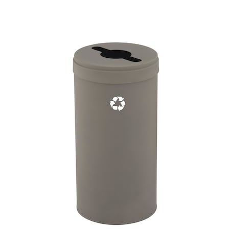 Glaro 16 gal Round Recycling Bin, Nickel M-1532NK-NK-M1