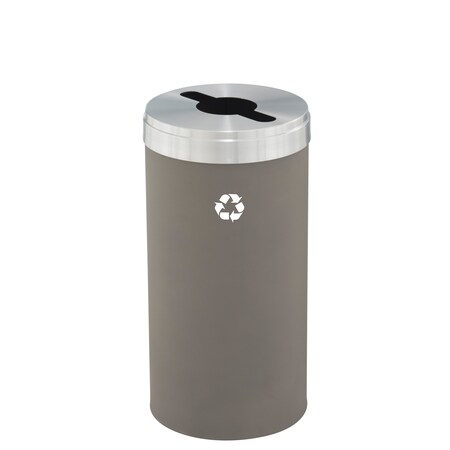 Glaro 16 gal Round Recycling Bin, Nickel/Satin Aluminum M-1532NK-SA-M1