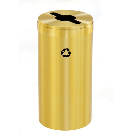 Glaro 23 gal Round Recycling Bin, Satin Brass M-1542BE-BE-M1