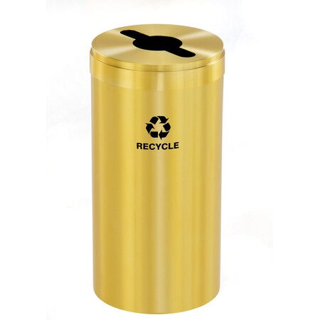 Glaro 23 gal Round Recycling Bin, Satin Brass M-1542BE-BE-M5