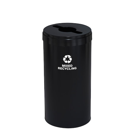Glaro 23 gal Round Recycling Bin, Satin Black M-1542BK-BK-M3