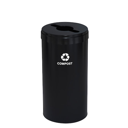 Glaro 23 gal Round Recycling Bin, Satin Black M-1542BK-BK-M4