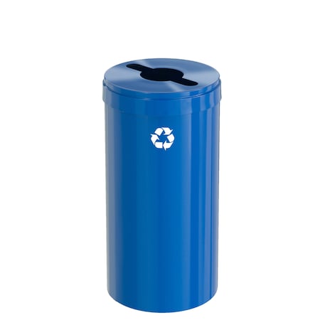 Glaro 23 gal Round Recycling Bin, Blue M-1542BL-BL-M1