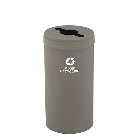 Glaro 23 gal Round Recycling Bin, Nickel M-1542NK-NK-M3