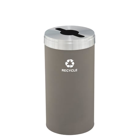 Glaro 23 gal Round Recycling Bin, Nickel/Satin Aluminum M-1542NK-SA-M5