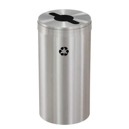 Glaro 23 gal Round Recycling Bin, Satin Aluminum M-1542SA-SA-M1