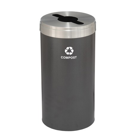 Glaro 23 gal Round Recycling Bin, Silver Vein/Satin Aluminum M-1542SV-SA-M4