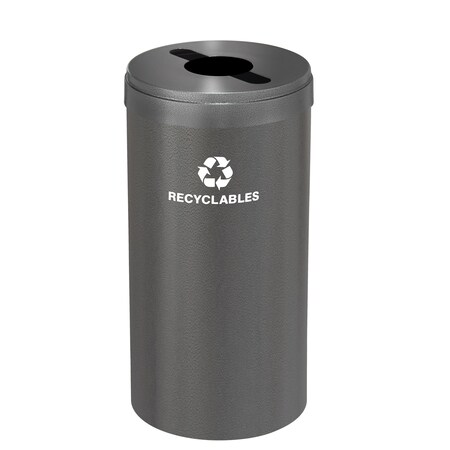 Glaro 23 gal Round Recycling Bin, Silver Vein M-1542SV-SV-M2