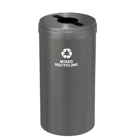 Glaro 23 gal Round Recycling Bin, Silver Vein M-1542SV-SV-M3