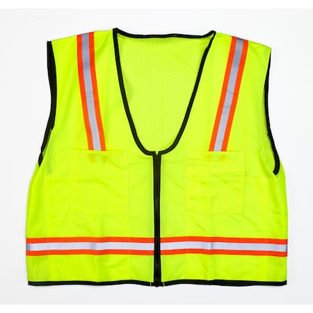 Mutual Industries 1X Lime Mesh Back Hivis Survest 112Oso (2Pk) M16310-4553-4